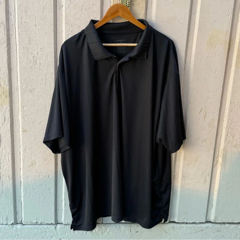 Real Essentials Black Polo Shirt 4XL